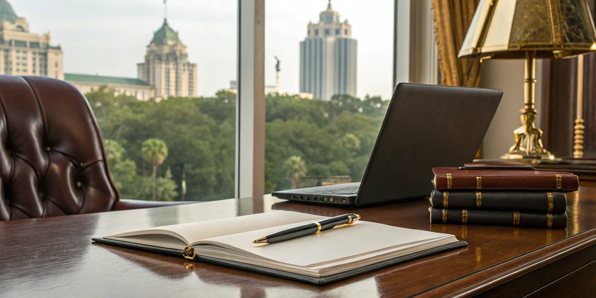 Florida real estate attorney reviewing documents.