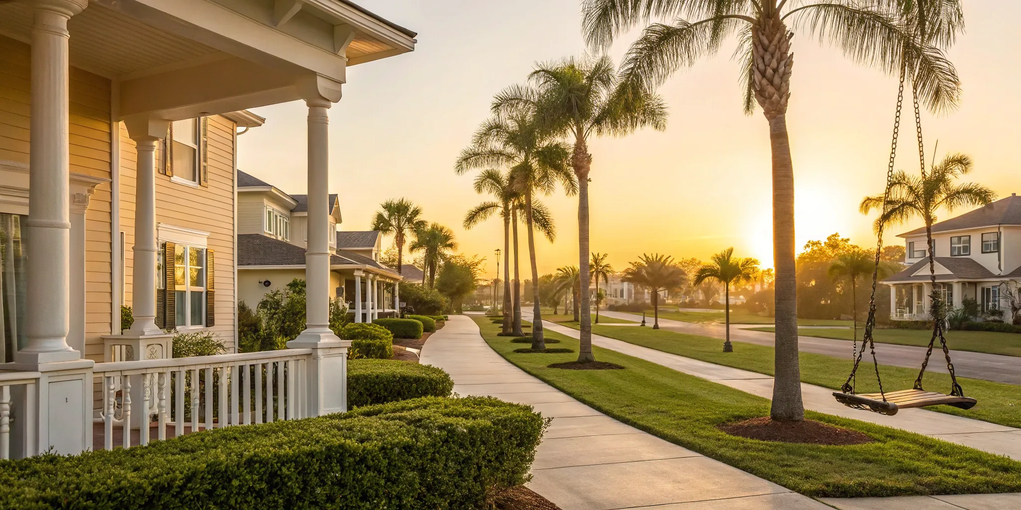 Florida home with palm trees.