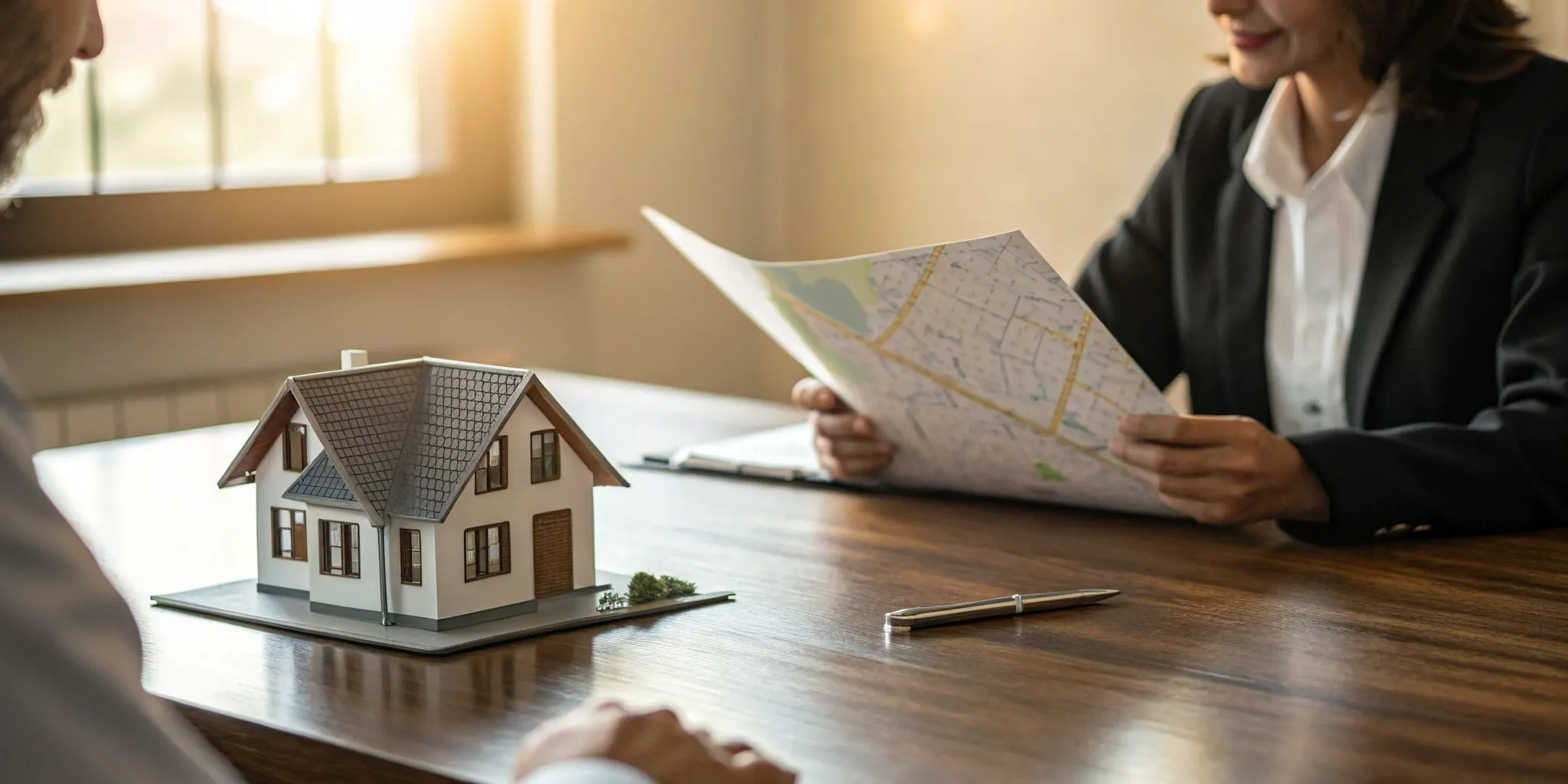 Florida real estate agent and client reviewing a property.