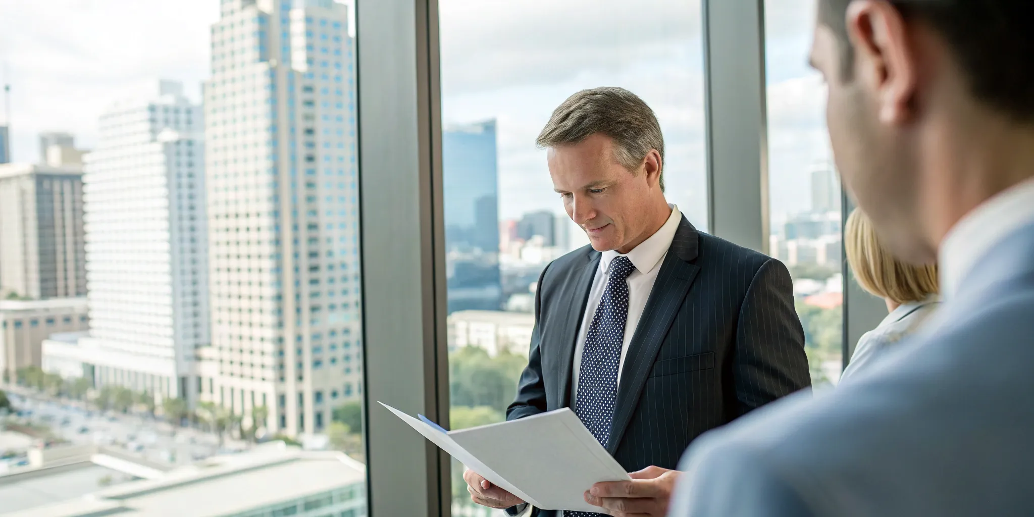 Attorney reviewing a commercial lease.