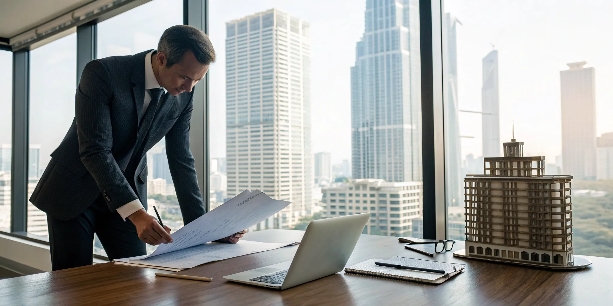 Orlando commercial real estate attorney reviewing contracts.